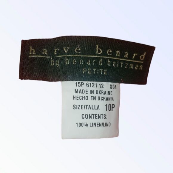 Women's Harve Benard Coral Linen Capri Pants Size 10P wide Leg - Picture 6 of 7